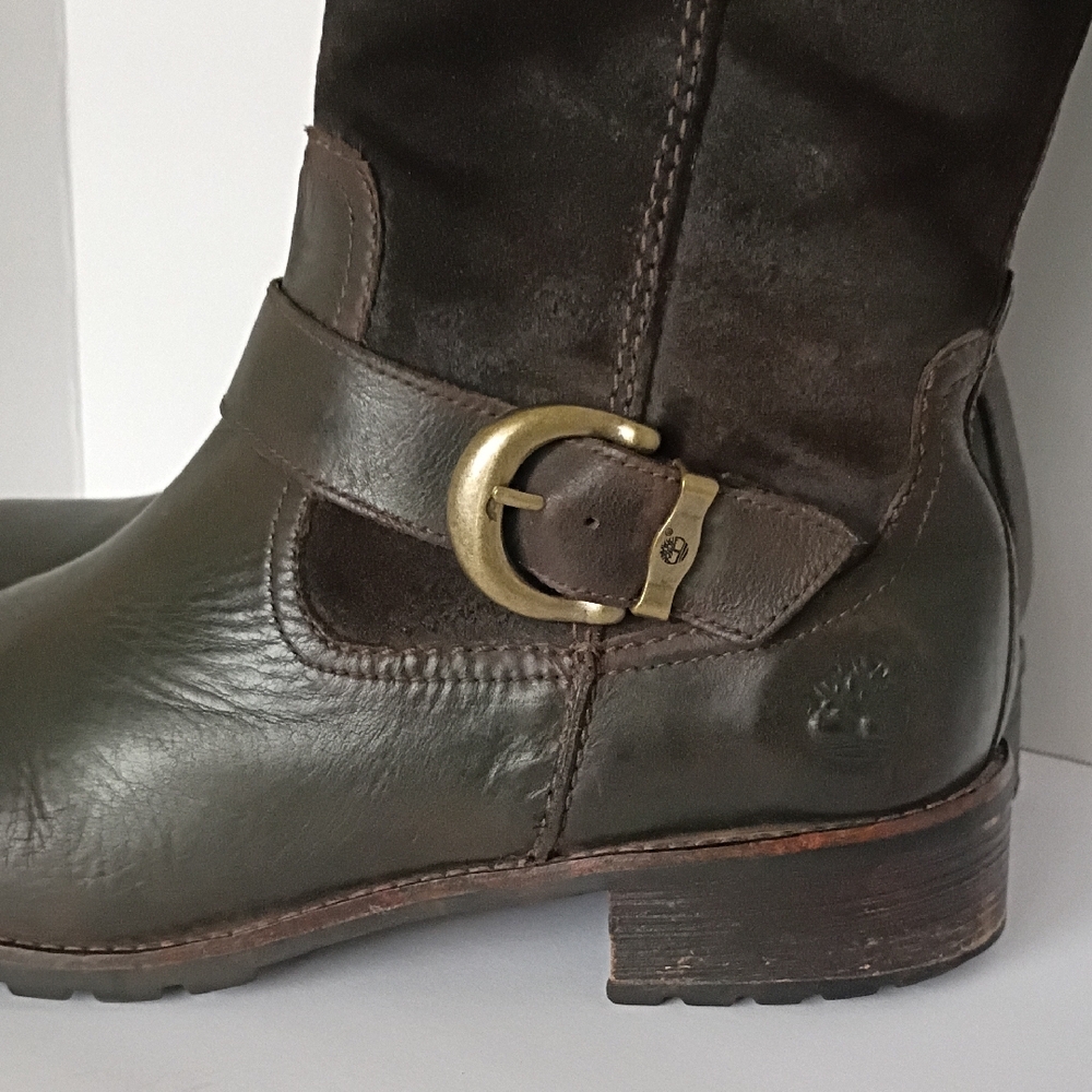 Timberland Brown Leather Tall Boots Size 11 - Picture 5 of 9